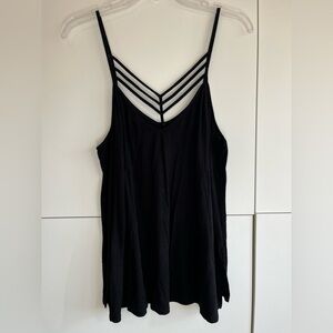 Express One Eleven Black Strappy V-Neck Women's Tank Top Size L
